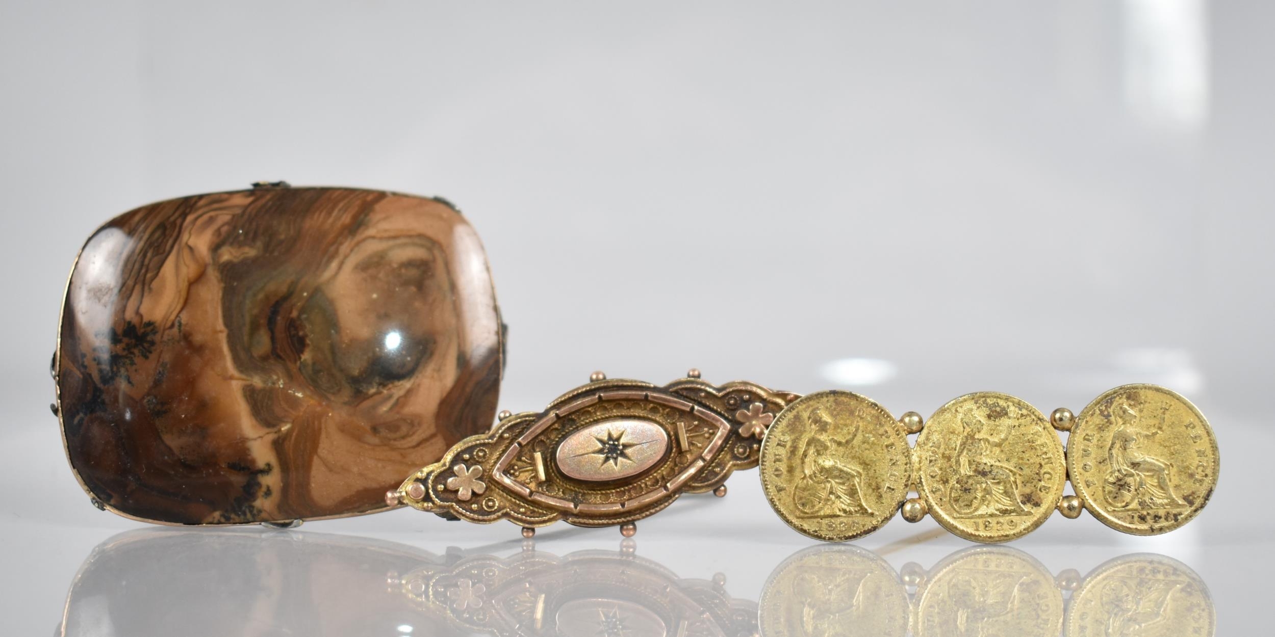A Collection of 19th Century and Later Brooches to Comprise 9ct Gold and Diamond Mounted Lozenge - Image 2 of 3