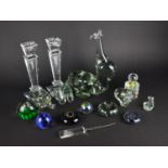 A Collection of Various Glass to Comprise Large and Heavy Paperweights Modelled as Giraffe, Rhino,