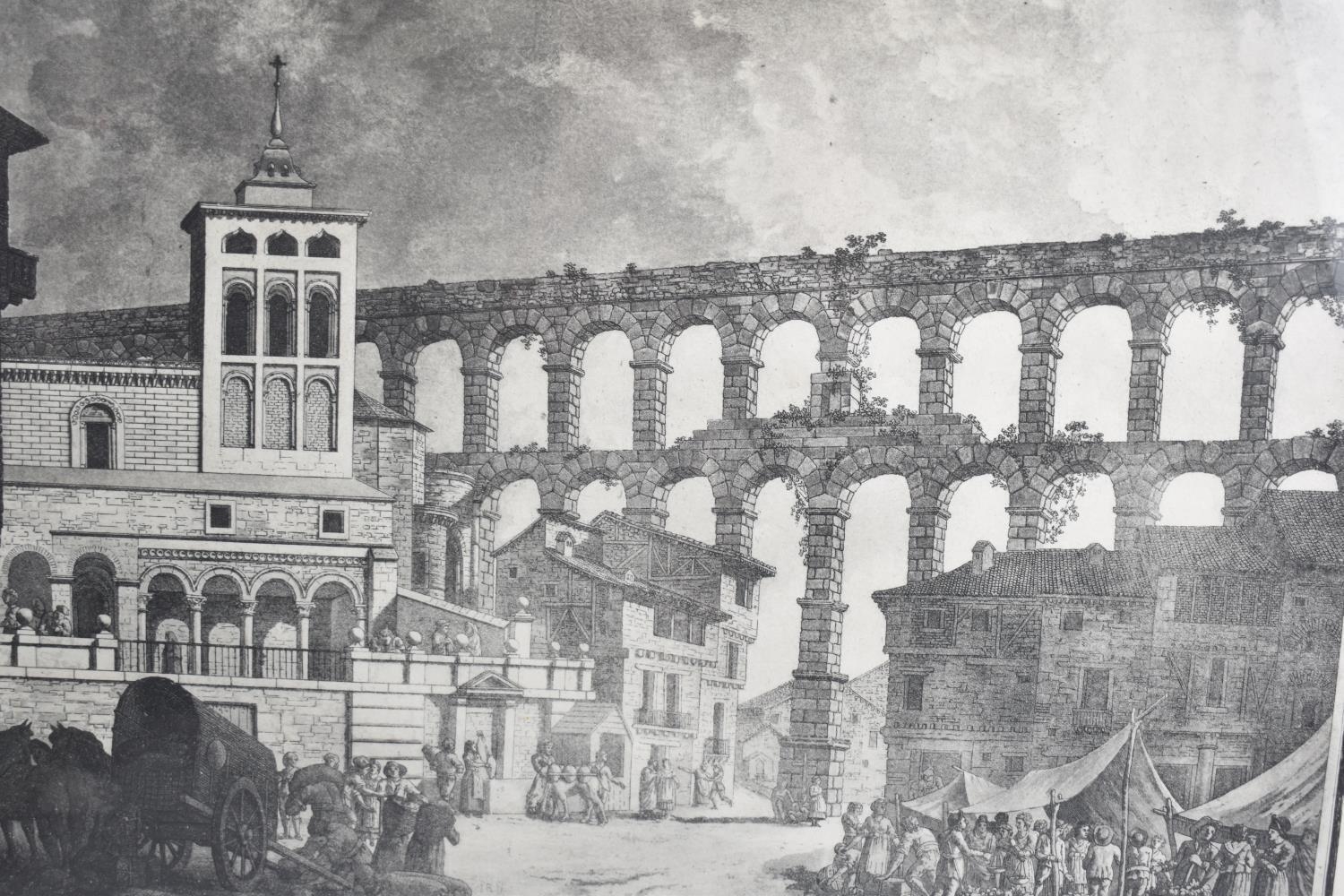 A Hogarth Framed 19th Century Engraving After Brambia, Segovia Aqueduct, 36x51cm - Image 2 of 2