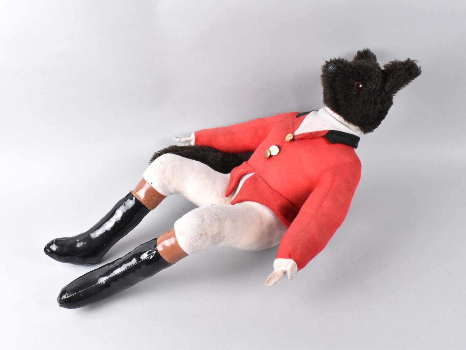 A Mid 20th Century Anthropomorphic soft Toy Modelled as a Seated Fox Wearing Hunting Attire, 55cms - Image 2 of 3