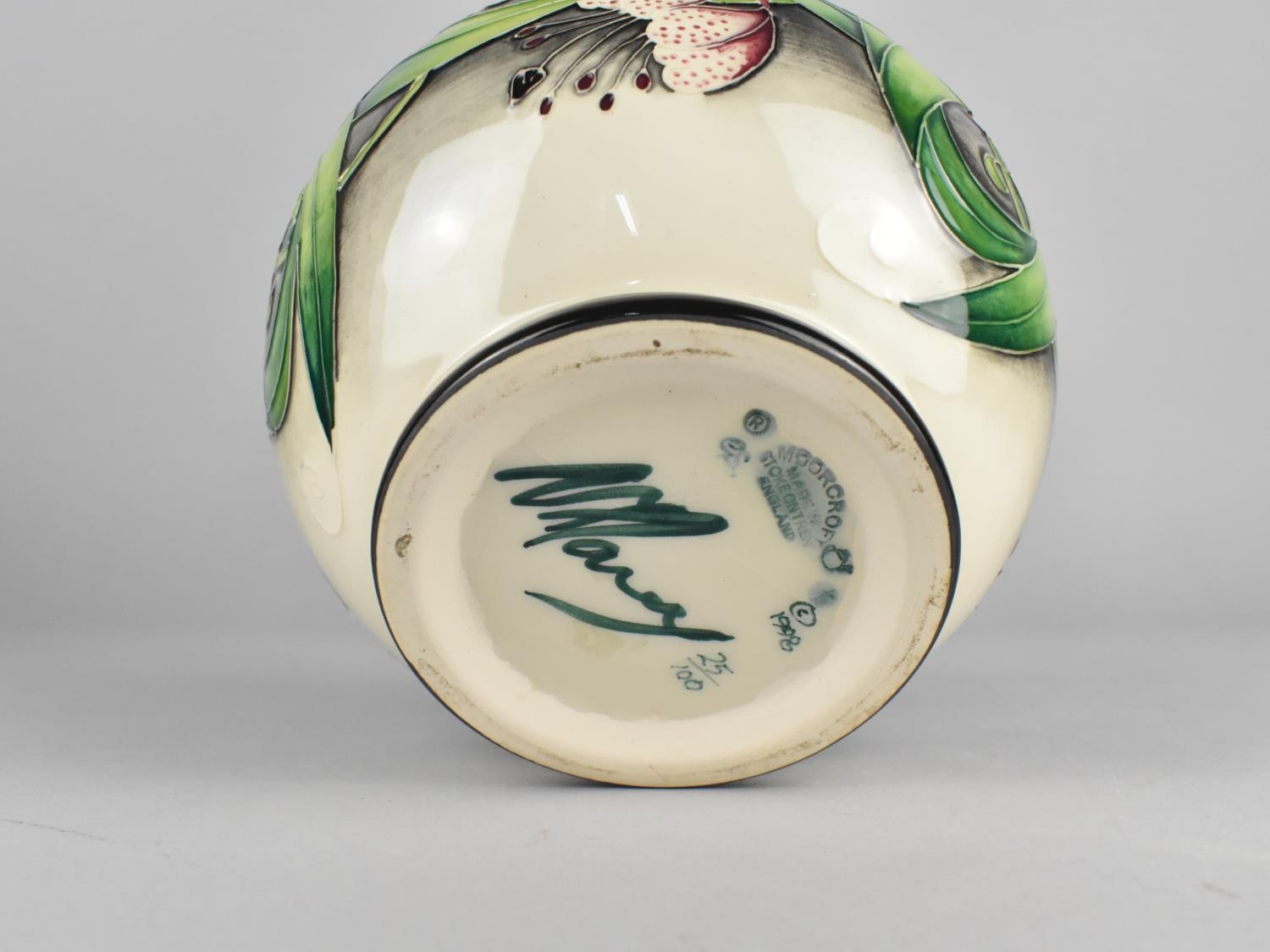 A Moorcroft Vase, Limited Edition Anna Lily Pattern, Signed N Slaney, 15cm high, with Box - Image 2 of 3