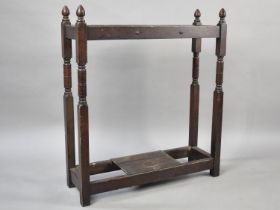 An Early 20th Century Stick Stand Frame with Vase Finials, Missing Drip Trays, 67x22x77cms High