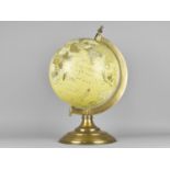 A Modern Twelve Inch Table Globe with Brass Support