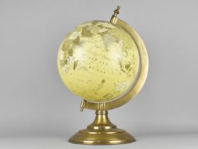 A Modern Twelve Inch Table Globe with Brass Support