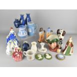 A Collection of Ceramics to Comprise Wedgwood Jasperware, Wedgwood Vases, Spaniel etc (Various