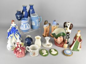 A Collection of Ceramics to Comprise Wedgwood Jasperware, Wedgwood Vases, Spaniel etc (Various