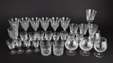 A Collection of Various Cut Glass to Comprise Royal Brierley Small Wines, Sherries, Silver Plated