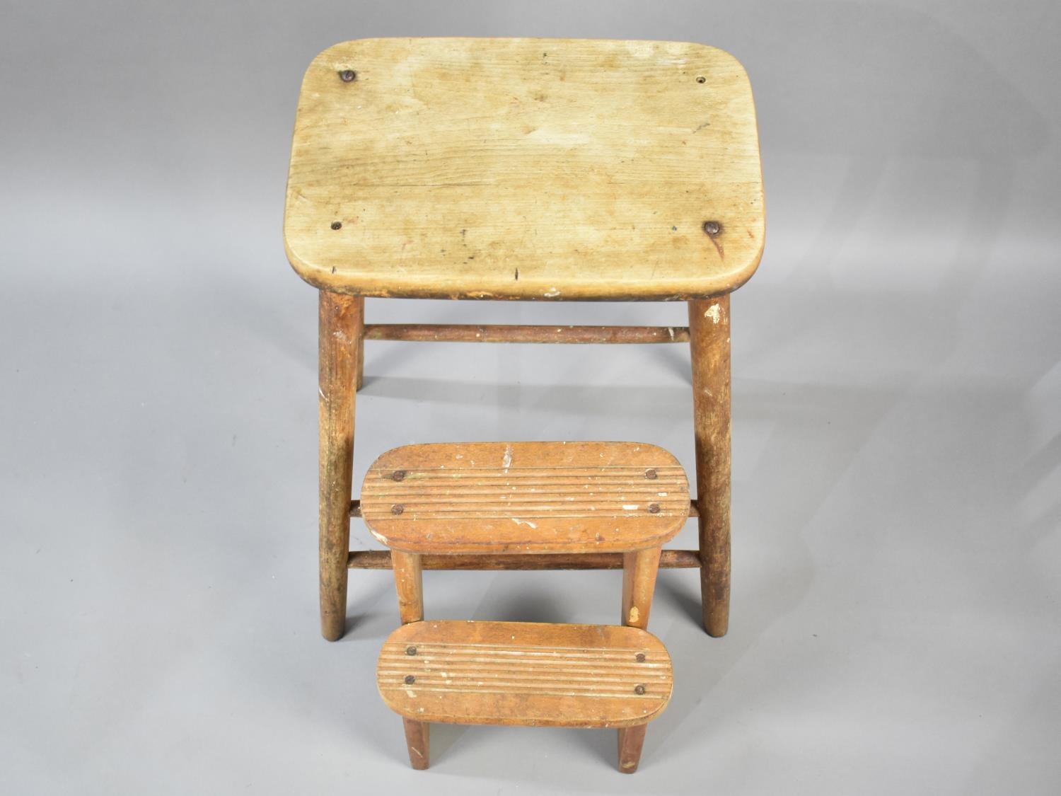 A Vintage Pine Step Stool, 63cms High - Image 2 of 2