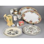 A Collection of Ceramics to Comprise Meat Plates, a 19th/20th Century Transfer Printed Porcelain