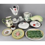 A Collection of Ceramics to Comprise Midwinter Stylecraft Fashion Shape Rose Decorated Teapot and