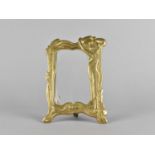 A Cast Brass Photo Frame in the Art Nouveau Style with Whiplash and Maiden Design, Hinged Support,