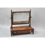A 19th Century Mahogany Dressing Table Mirror on base with Two Short and One Central Long Drawer,