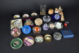 A Collection of Various Glass and Other Paperweights