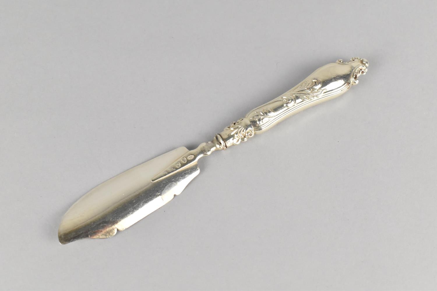 A Georgian Silver Bladed and Handled Butter Curling Knife by Joseph Willmore - Image 2 of 2