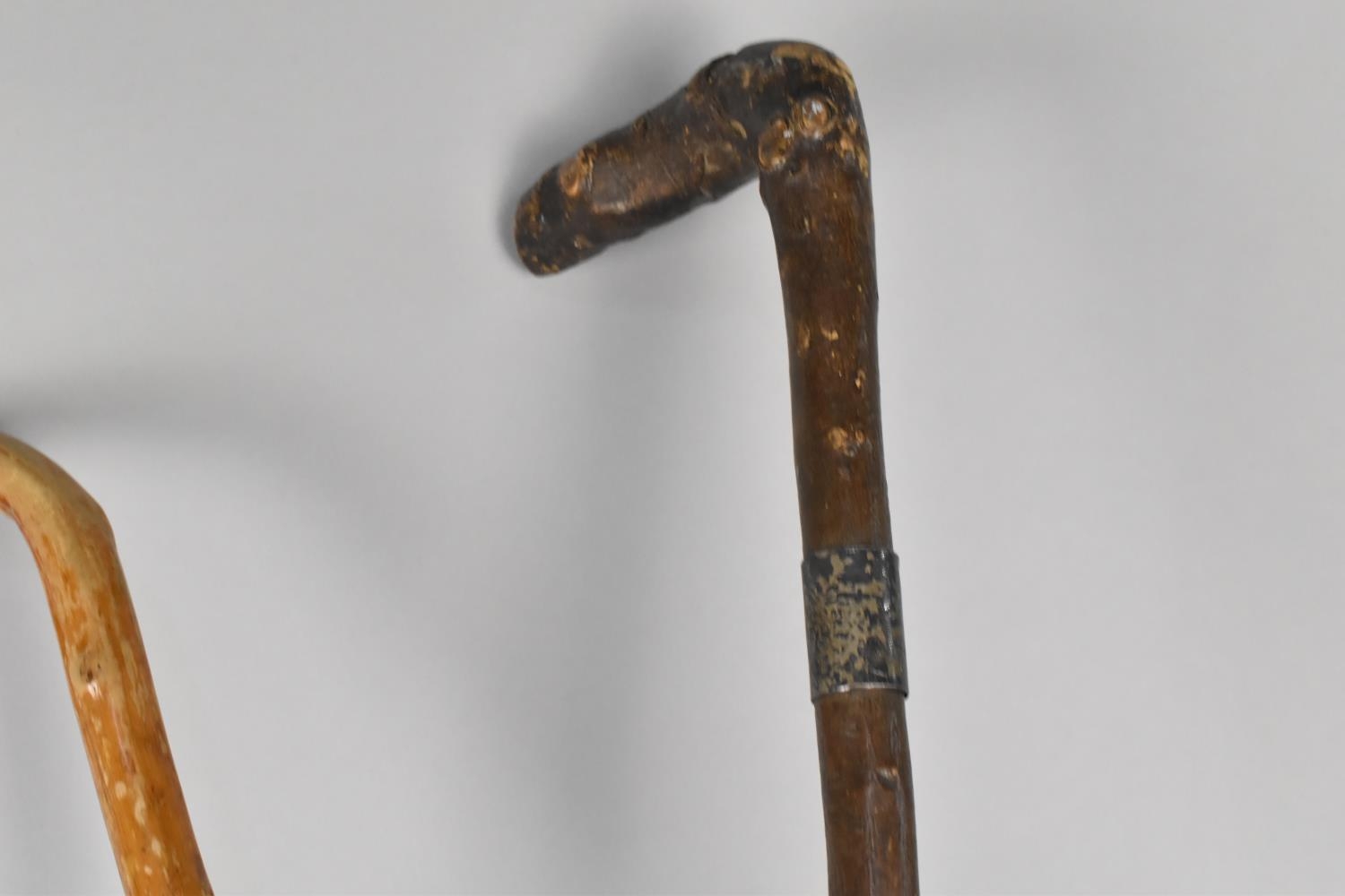 A Collection of Various Vintage Walking Sticks to Include Greyhound Head Handled, Silver Mounted - Image 4 of 5