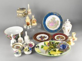 A Collection of Ceramics to Comprise Chintz Bowl, Limoges Plate, Silver Plated Tankards etc