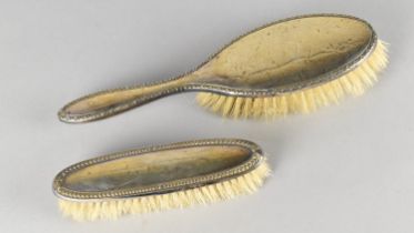 Two Silver Mounted Dressing Table Brushes, Birmingham Hallmark