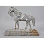 A 19th Century Cast Iron Doorstop or Fireside Ornament in the Form of a War Horse, Rectangular