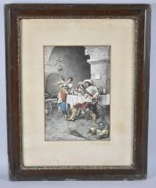 A Framed Continental Print, The Cellar Cool After Ballesio, 17x56cm