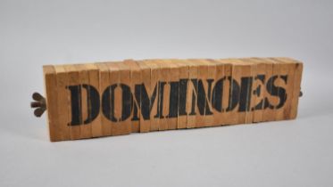 A Mid/Late 20th Century Set of Wooden Dominoes with Centre Retaining Bolt, 42cms Long