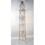 A Wrought Metal Garden Obelisk, 180cm high