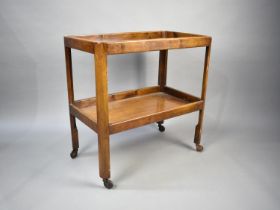 A Mahogany Two Tier Galleried Trolley, 72cms Wide and 72cms High