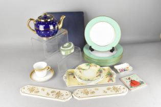 A Collection of Ceramics to Comprise Spode Copeland Plates, Teapot, Finger Plaque Guards etc