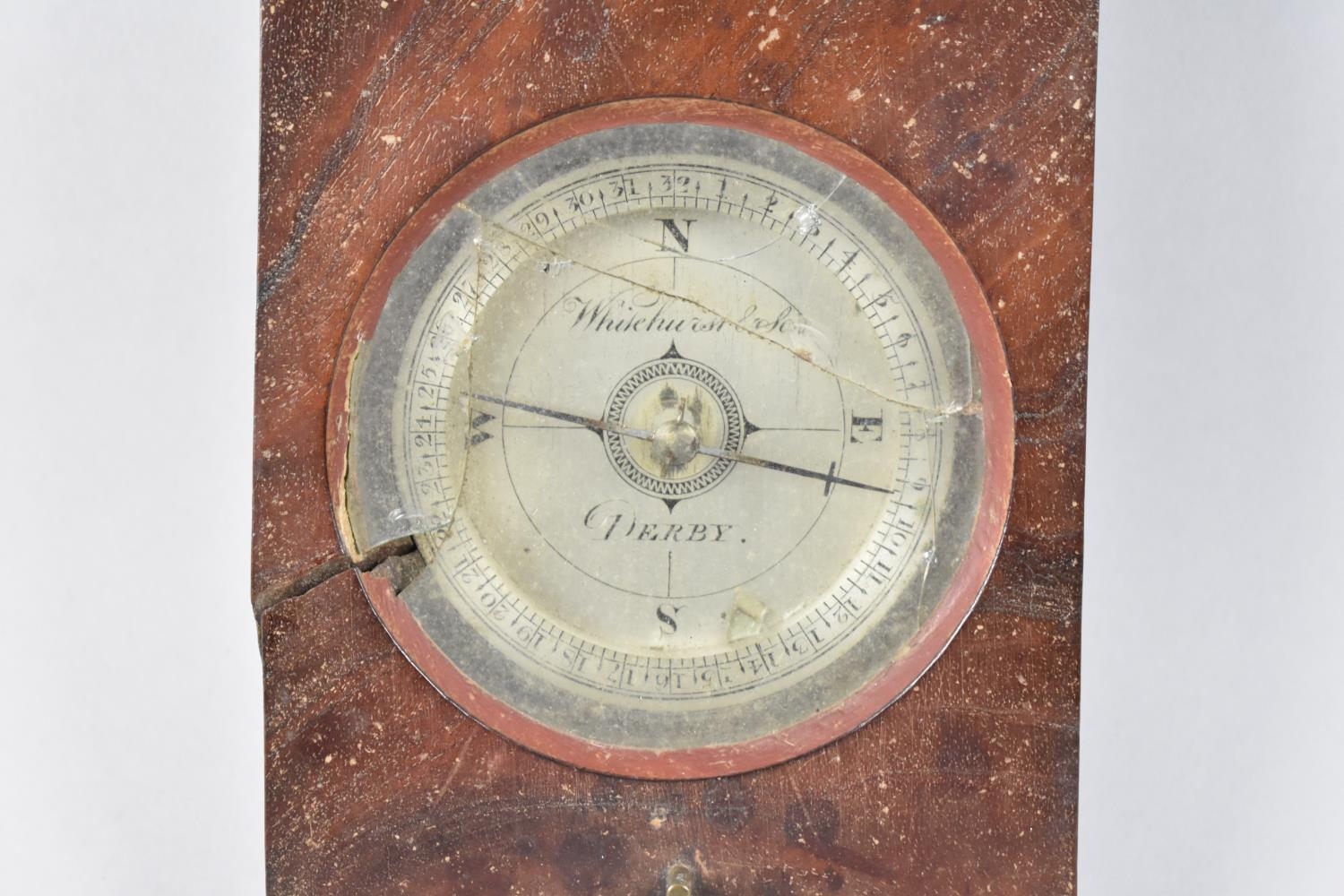 A Mid 19th Century Mahogany Cased Travelling Compass with Hinged Lid and Silvered Dial inscribed - Image 2 of 3