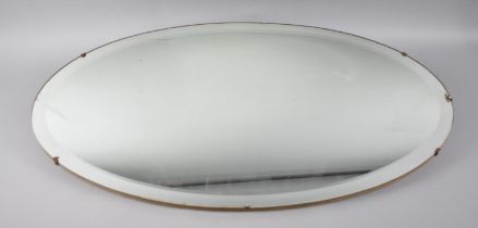 A Vintage Oval Bevel Edged Wall Mirror, 73cms Wide