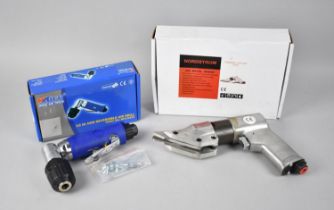 A New and Unused Wufu 3/8" Non Reversible Air Drill together with a Nordstrom Air Metal Shear