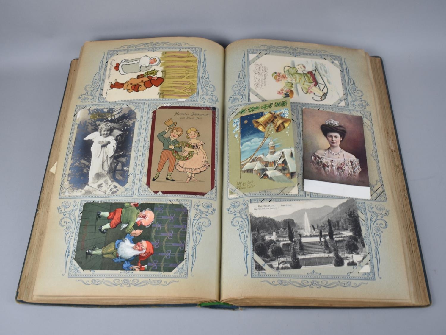 A Large Edwardian German Postcard Album Containing Large Quantity of Coloured and Monochrome Mixed - Image 5 of 8