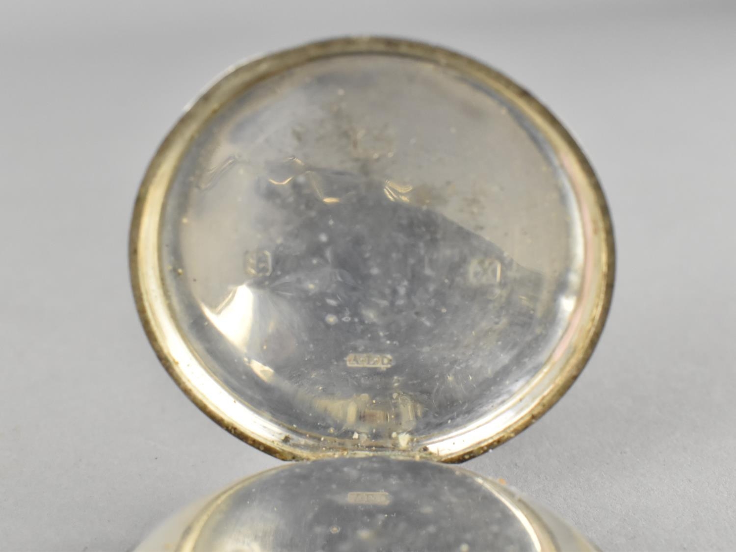 A Silver Cased Open Faced Pocket Watch with Enamelled Dial and Roman Numerals, the Silver Case - Image 2 of 2