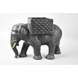 A Cold Painted Plaster Novelty Planter in the Form of an Elephant, Chips to Feet, 29cms Long