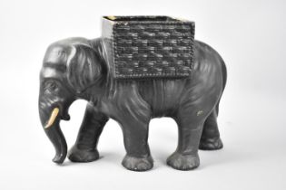 A Cold Painted Plaster Novelty Planter in the Form of an Elephant, Chips to Feet, 29cms Long