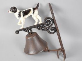 A Coal Painted Cast Metal Wall Mounting Doorbell with Spaniel Sporting Dog Motif, 36cms High, Plus