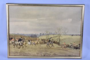 A Framed Hunting Print, "The Whaddon Chase at Waterloo", After Michael Lyne, 52x37cms