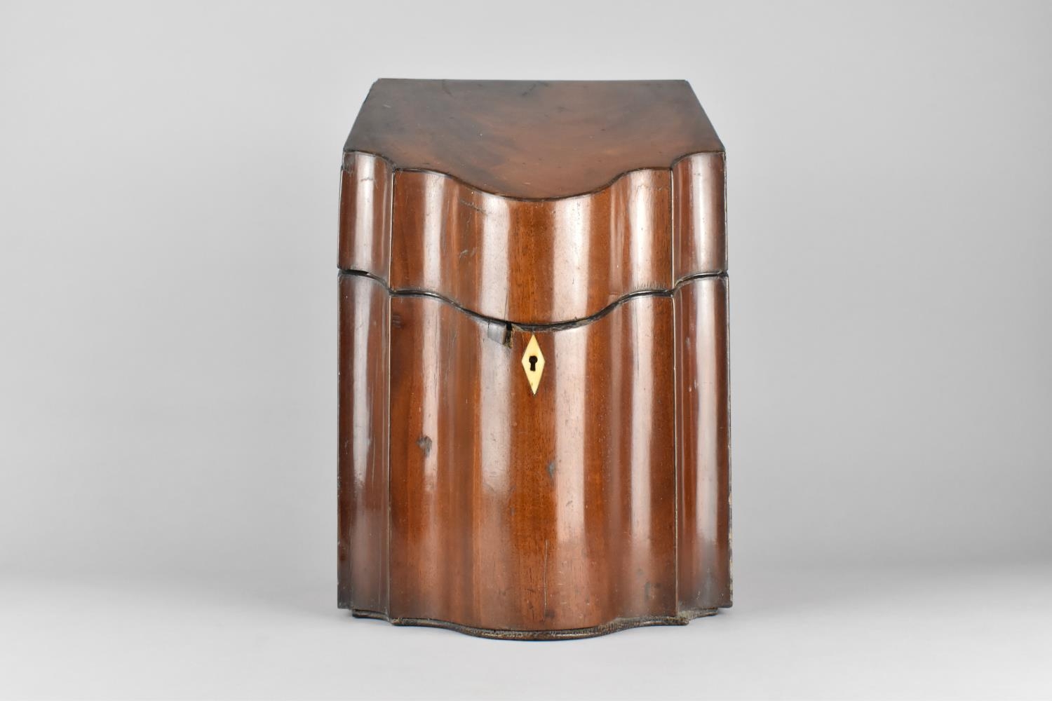 A Georgian Mahogany Knife Box with Sloping Hinged Lid, Interior Stripped, 35cms High - Image 3 of 6