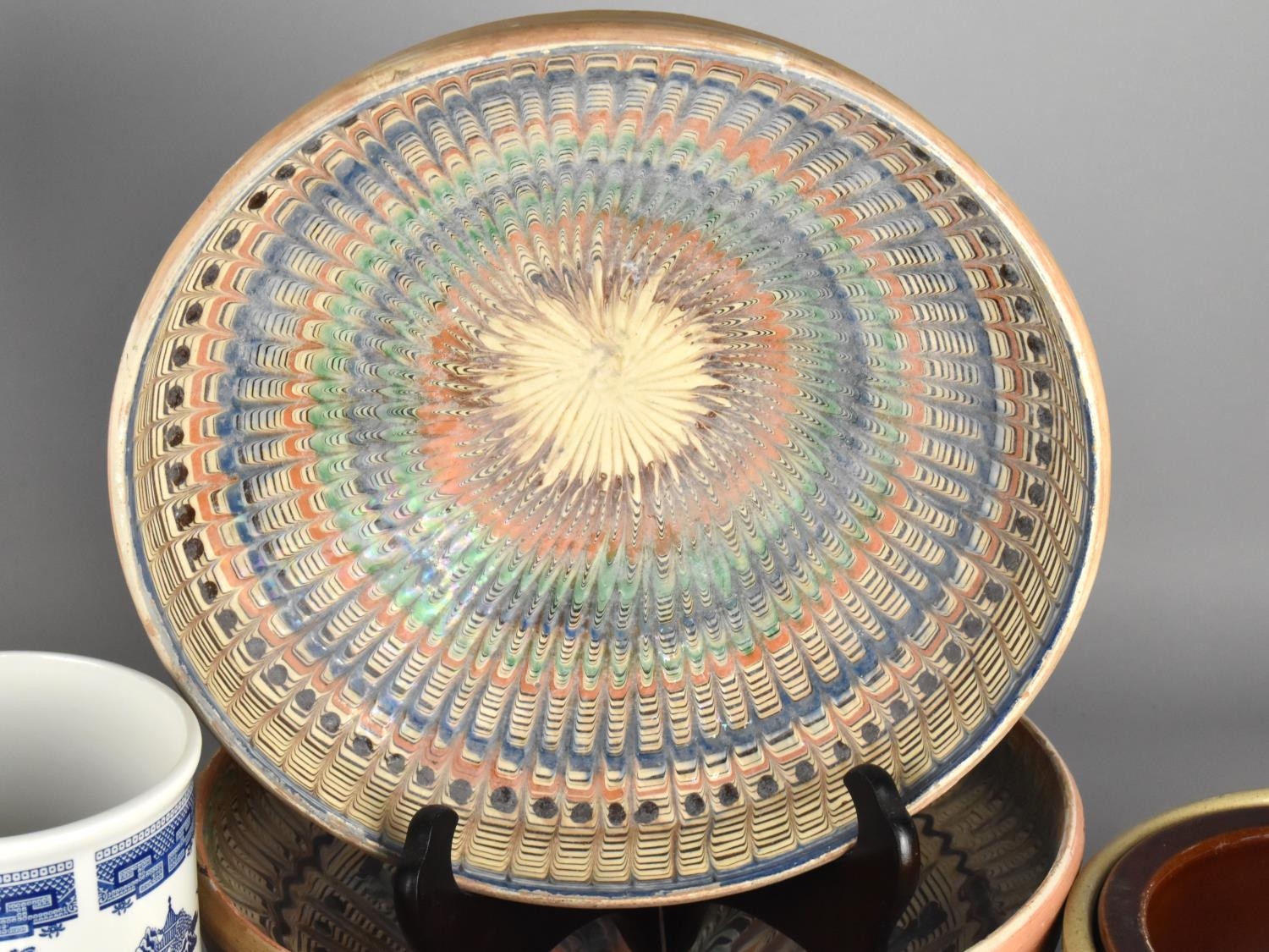 A Collection of Ceramics to Comprise a Pair of Slip Glazed Bowls, 29cm Diameter, Stoneware Jus, - Image 2 of 2