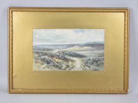 A Gilt Framed Watercolour, "Near Resaurie, Inverness", by L Bowing, 30x17cms