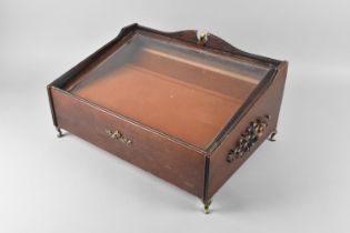 A Mid 20th Century Ormolu Mounted Countertop Shop Bijouterie Display Case with Sloping Glazed Lid,