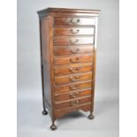 An Edwardian Mahogany Ten Drawer Music Chest, 53cms Wide and 118cms High