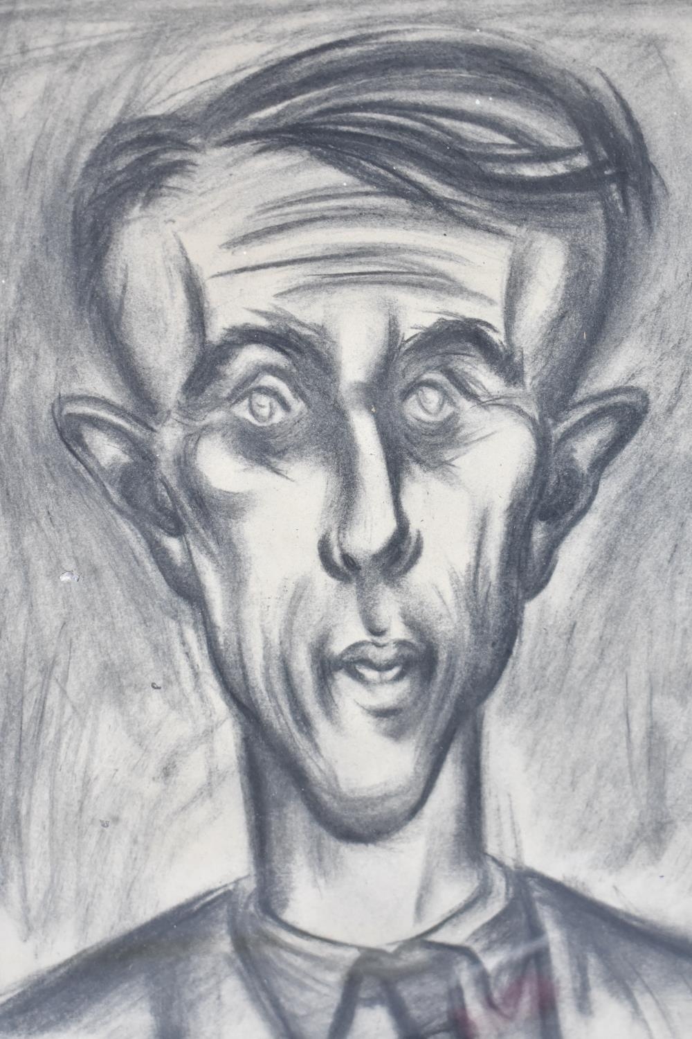 A Framed Charcoal Caricature of Young Gent Dated 1953, 30x39cms - Image 2 of 2