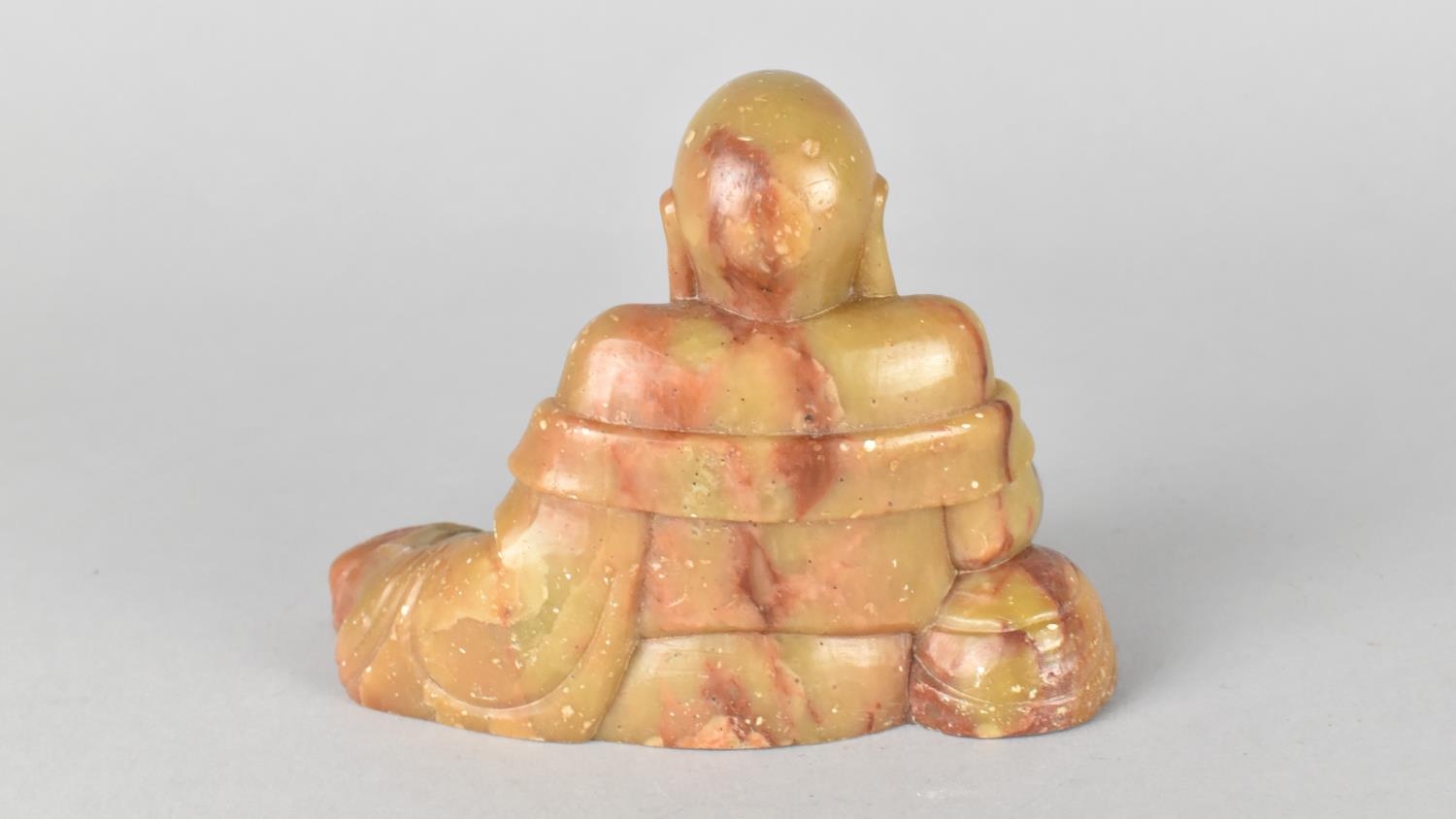 A Carved Chinese Soapstone Figure of Reclining Buddha, 13cms Wide and 9cms High - Image 2 of 3