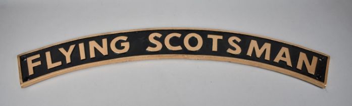A Reproduction Cold Painted Cast Iron Engine Plate for The Flying Scotsman, 90cms Long, Plus VAT