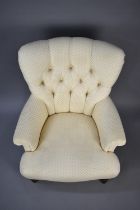 A Modern Button Upholstered Ladies Nursing Armchair