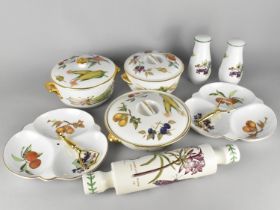 A Collection of Royal Worcester Evesham to Comprise Tureens, Trefoil Dishes etc Together with a