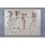 A Large Framed Watercolour Under Glass Signed Inson 1981, 82x59cms