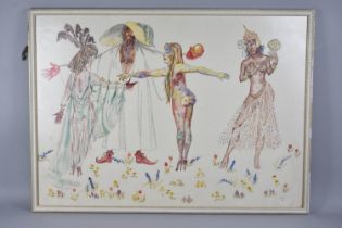 A Large Framed Watercolour Under Glass Signed Inson 1981, 82x59cms