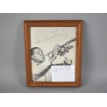 A Framed Louis Armstrong Black and White Signed Photograph