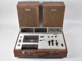 A Vintage Sony Portable Cassette Deck and Speakers, Untested, 40cms Wide